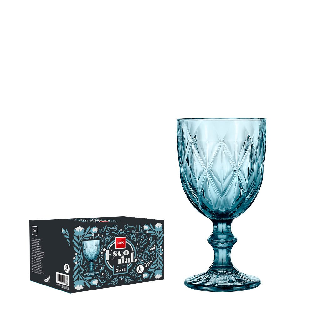 Cok Escorial Wijnglas Blauw 25 cl - Doos 6 stuks - 123Glaswerk