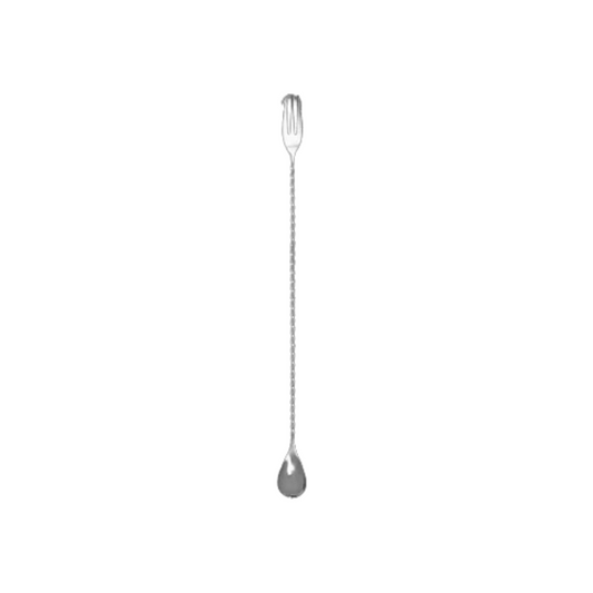 Bar Professional Barlepel met vork 40 cm Roestvrijstaal Zilver