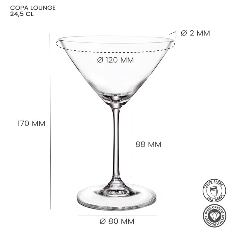 Alar Lounge Martiniglas 24,5 cl - Doos 6 stuks - 123Glaswerk