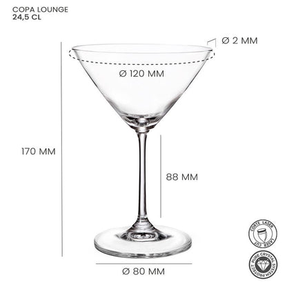 Alar Lounge Martiniglas 24,5 cl - Doos 6 stuks - 123Glaswerk
