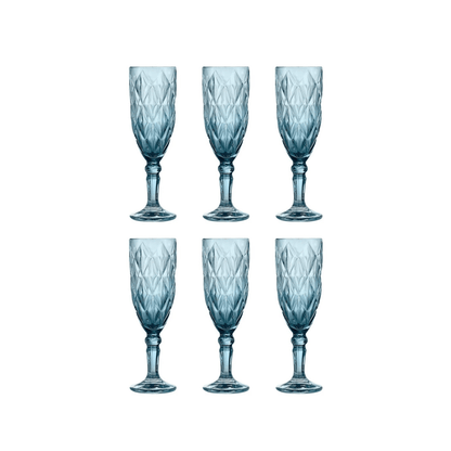 Cok Escorial Champagneflute Blauw 16,5 cl - Doos 6 stuks - 123Glaswerk