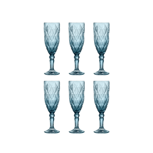 Cok Escorial Champagneflute Blauw 16,5 cl - Doos 6 stuks - 123Glaswerk