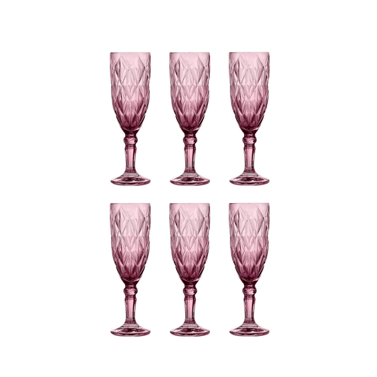 Cok Escorial Champagneflute Roze 16,5 cl - Doos 6 stuks - 123Glaswerk