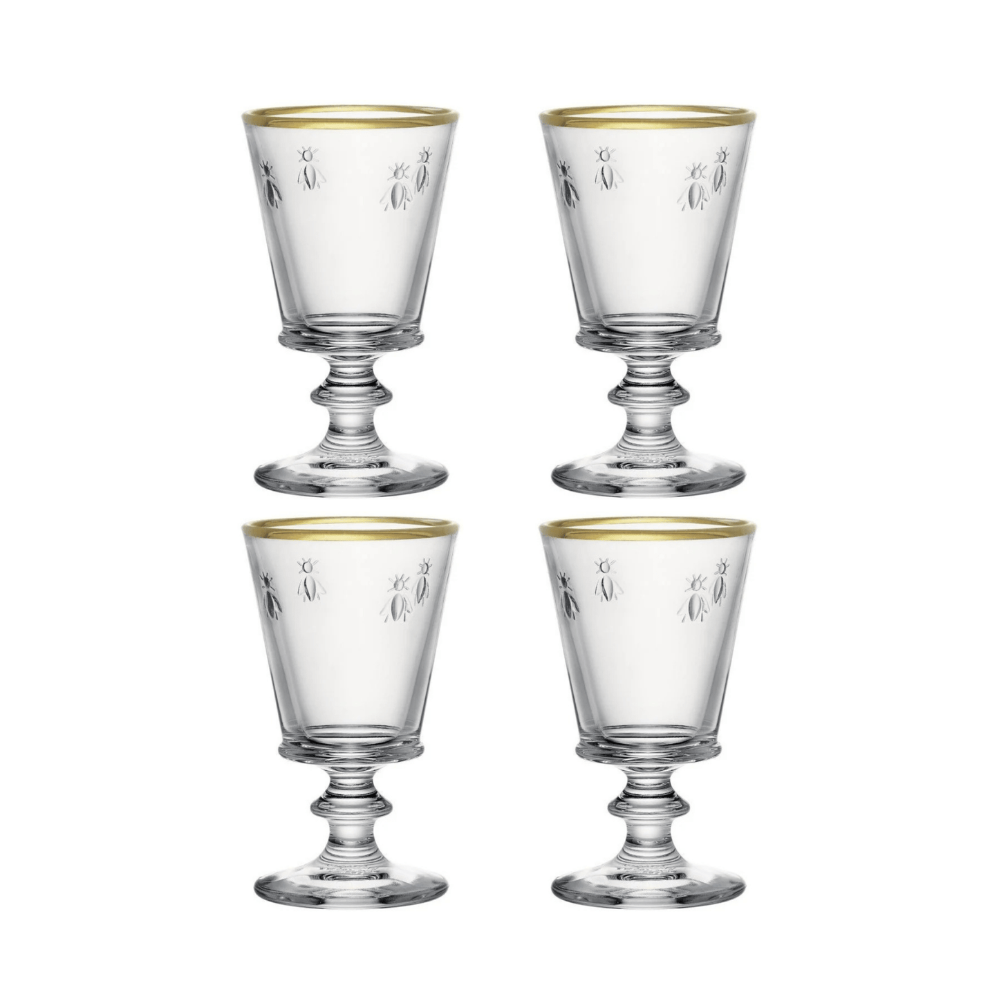 La Rochère Abeille Wijnglas Goudrand 24 cl - Doos 4 stuks - 123Glaswerk