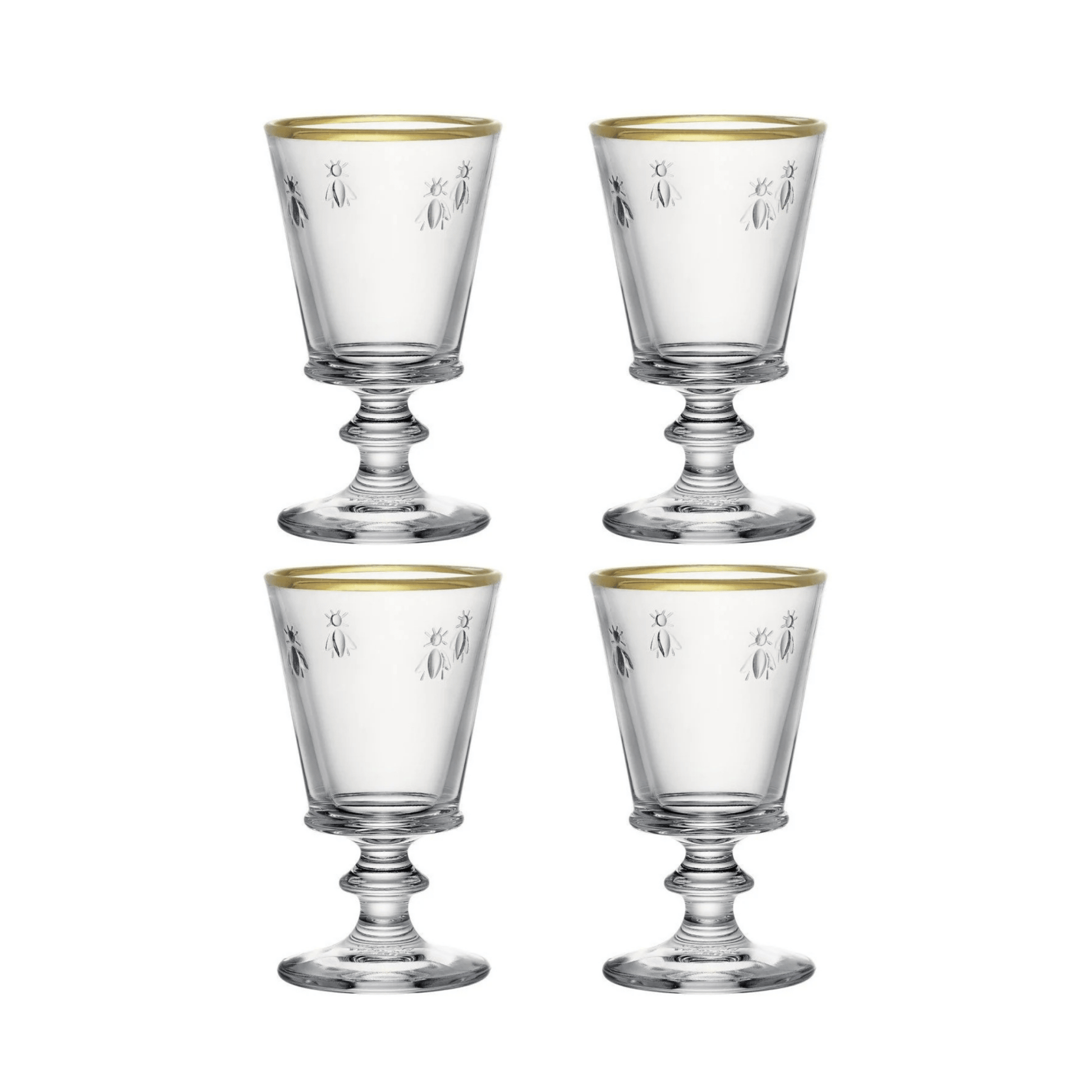La Rochère Abeille Wijnglas Goudrand 24 cl - Doos 4 stuks - 123Glaswerk