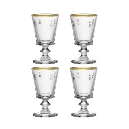 La Rochère Abeille Wijnglas Goudrand 24 cl - Doos 4 stuks - 123Glaswerk
