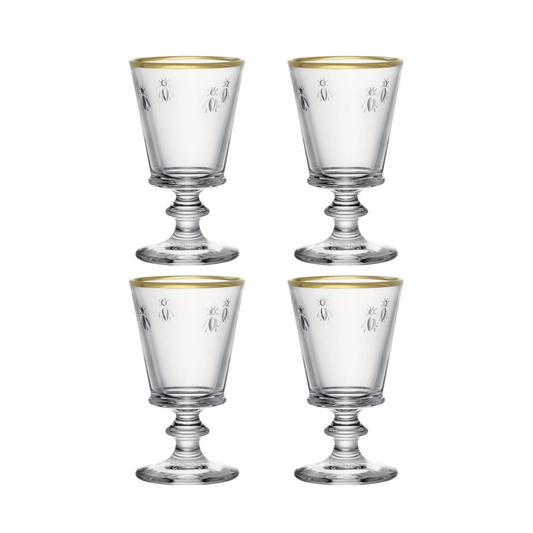 La Rochère Abeille Wijnglas Goudrand 24 cl - Doos 4 stuks - 123Glaswerk