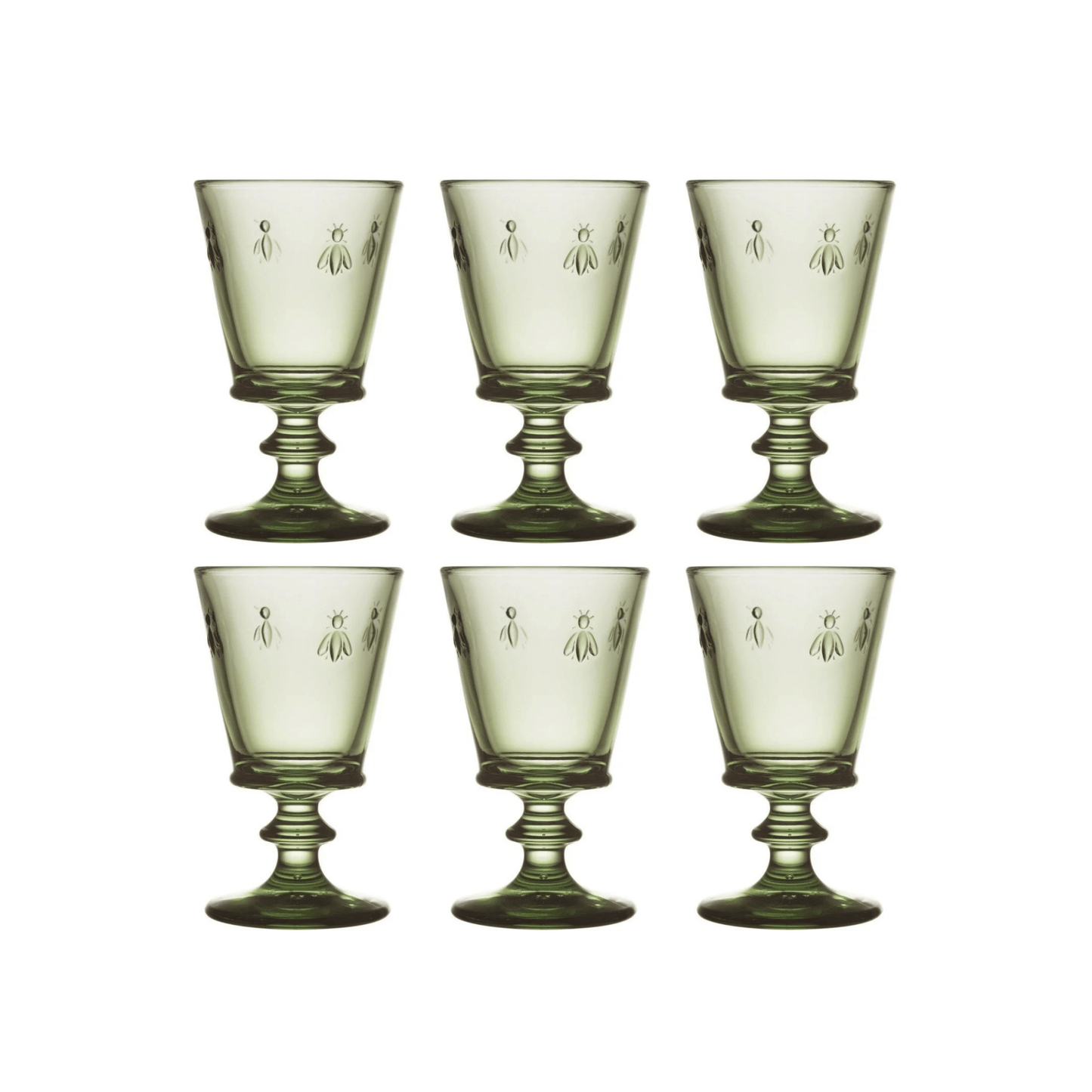 La Rochère Abeille Wijnglas Olijfgroen 24 cl - Doos 6 stuks - 123Glaswerk