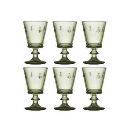 La Rochère Abeille Wijnglas Olijfgroen 24 cl - Doos 6 stuks - 123Glaswerk